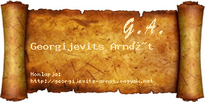 Georgijevits Arnót névjegykártya